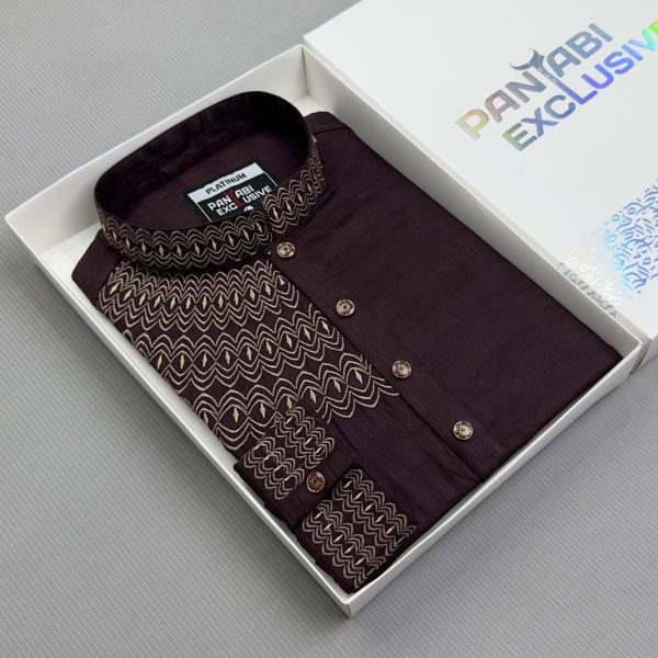 ১০০% সুতি ডুবি কটন + কফ হাতা পাঞ্জাবি kz001a